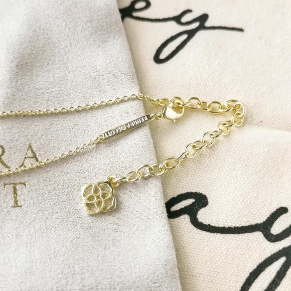 Kendra Scott Pendant Necklace - Elisa Aqua Kyocera Opal Gold - Picture 3 of 3